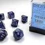 Chessex Polyhedral Dice - 7D Scarab Royal Blue/Gold Set chx27427